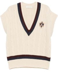 Zimmermann - Cable-Knit Embroidered Vest - Lyst
