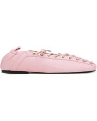 Ganni - Lace-Up Ballet Flats - Lyst