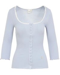 Chloé - Lace-Trimmed Button Top - Lyst