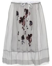 Prada - Embroidered Chiffon Midi Skirt - Lyst