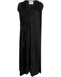 Plan C - Plissé-Effect Asymmetric Midi Dress - Lyst