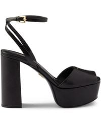 Prada - 115Mm Leather Platform Sandals - Lyst