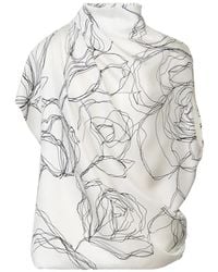 Fabiana Filippi - Haut Drapé À Fleurs - Lyst