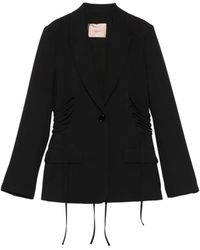 Twinset - Straps-Detail Button-Fastening Jacket - Lyst