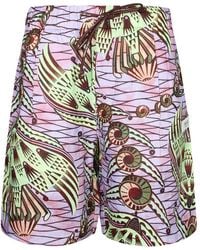 Atelier Vlisco - Graphic-Print Drawstring Shorts - Lyst