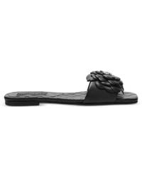 Philipp Plein - Leather Flat Slides Flower - Lyst