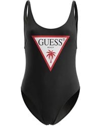 Guess - Logo-Print Swimsuit - Lyst