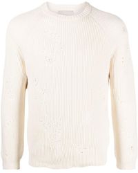 Laneus - Ripped Ribbed-knit Jumper - Lyst