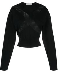 Genny - Sheer-Panelling Cotton T-Shirt - Lyst