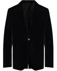 Versace - Medusa Button Velvet Blazer - Lyst