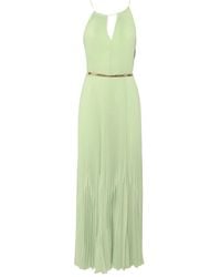 オールインワン・サロペット Max Mara Pleated Halter Neck Dress Max Mara Pleated Halter-neck Chiffon Knee-length Dress in
