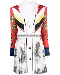 Philosophy Di Lorenzo Serafini - Vestido corto plisado con detalle de rayas - Lyst