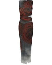 Jean Paul Gaultier - The Long Red Blurry Maxikleid aus Tüll - Lyst