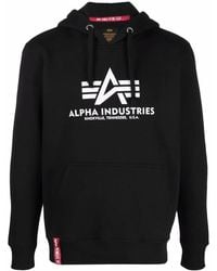 Alpha Industries - Hoodie Met Trekkoord - Lyst