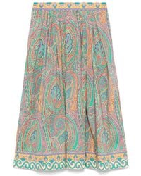 Etro - Gonna Midi Con Stampa Paisley - Lyst