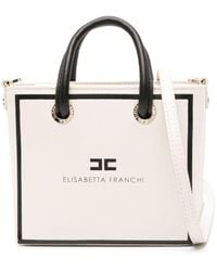 Elisabetta Franchi - Mini 24/7 Logo-Print Tote Bag - Lyst