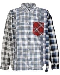 Needles Patchwork Fannel Shirt in Gray for Men | Lyst