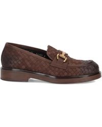 LA ROSE - Woven-Leather Loafers - Lyst