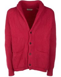 Laneus - Ribbed Shawl-Collar Cardigan - Lyst