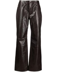 Frankie Shop - Bonnie Croco-embossed Straight-leg Trousers - Lyst