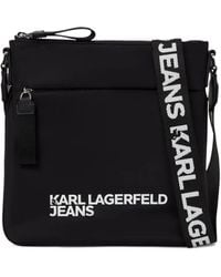 Karl Lagerfeld - Bolso messenger con aplique del logo - Lyst
