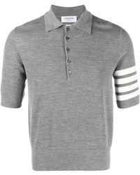 Thom Browne - Stripe-detail Short-sleeved Polo Shirt - Lyst
