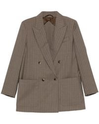 Max Mara - Pinstripe Double-Breasted Blazer - Lyst