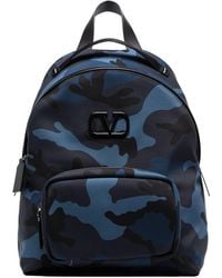 Valentino Garavani Rucksack mit Camouflage-Print - Blau