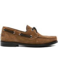 Aeyde - Suede Lace-Up Boat Shoes - Lyst