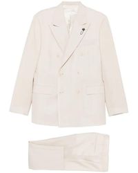 Lardini - Flower-Pin Double-Breasted Suit - Lyst