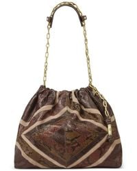 Ba&sh - Borsa A Spalla Junetote Effetto Pelle Di Serpente Con Design Patchwork - Lyst