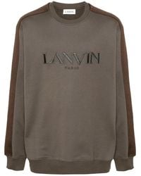 Lanvin - Dark Cotton Jersey Sweatshirt - Lyst