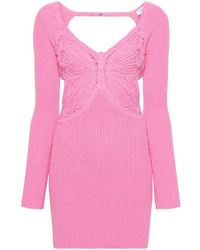 Blumarine - Butterfly-embroidered Knitted Minidress - Lyst