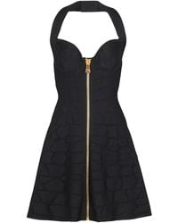 Balmain - Ärmelloses Faltenkleid Mit Krokomuster - Lyst