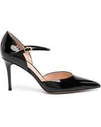 Gianvito Rossi - 90mm Pointed Leather Pumps - Lyst