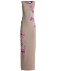 St. John - Gianna Metallic-Peony-Jacquard-Knit Dress - Lyst