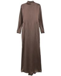 Max Mara - Satin High-Neck Maxi Dress - Lyst