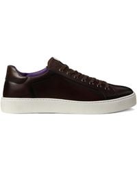 Ralph Lauren - Severn Burnished Lace-Up Sneakers - Lyst