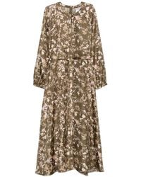 Max Mara - Abito Midi A Fiori Con Cintura - Lyst