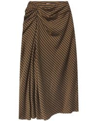 A.L.C. - Jeans Gingham Gathered Midi Skirt - Lyst