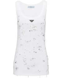 Prada - Geripptes Top - Lyst