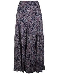 Veronica Beard - Heatheralyn Paisley-Print Tiered Maxi Skirt - Lyst