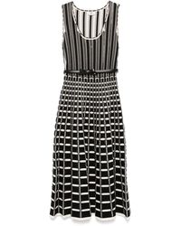 Elisabetta Franchi - Midi-Jurk Met Ruches - Lyst