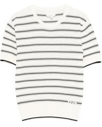 A.P.C. - Striped-Pattern T-Shirt - Lyst