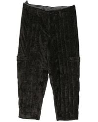 Yohji Yamamoto - Linen Velvet Tab-Detail Padded Trousers - Lyst