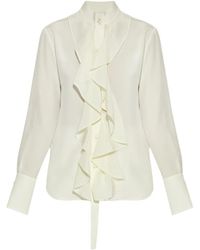 McQueen - Ruffled Silk Blouse - Lyst