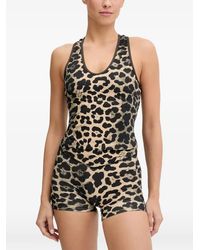 P.E Nation - Renewal Leopard-Print Racerback Tank Top - Lyst