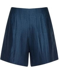 L'Agence - Hadleigh Pleated Linen Shorts - Lyst