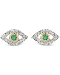 Mateo - 14Kt Emerald Evil Eye Diamond Earrings - Lyst