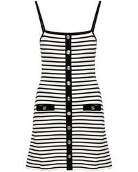 Maje - Striped Ribbed Mini Dress - Lyst